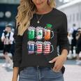 ビール聖パトリックデー メンズ アイルランドのアメリカ国旗 ドリンクマグ 長袖Tシャツ 彼女への贈り物