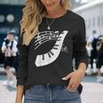 ピアノの鍵盤・音符・楽器ピアノ 長袖Tシャツ 彼女への贈り物