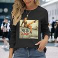 ピンナップガールの羽ビンテージポスターww2 長袖Tシャツ 彼女への贈り物