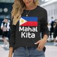 フィリピン国旗 Mahal Kita I Love You タガログ語 ピノイ フィリピン語 長袖Tシャツ 彼女への贈り物
