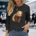 フェレットオーナーペットフェレット 長袖Tシャツ 彼女への贈り物