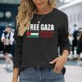 フリーガザ セーブガザ フリーパレスチナ パレスチナ 長袖Tシャツ 彼女への贈り物