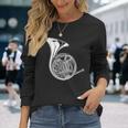 フレンチホルン製図コンサートバンドホルニスト 長袖Tシャツ 彼女への贈り物
