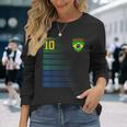 ブラジル サッカーファン ジャージ ブラジル国旗 フットボール愛好家 長袖Tシャツ 彼女への贈り物