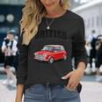 ブリティッシュクラシックカー レッド ミニスポーツカー 長袖Tシャツ 彼女への贈り物