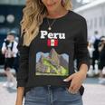 ペルー お土産 インカ マチュピチュ ペルー国旗 アンデス山脈 長袖Tシャツ 彼女への贈り物