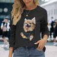 ポケットに入ったチワワ チワワ 長髪 チワワ 犬好き 長袖Tシャツ 彼女への贈り物