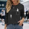 ポケットに入ったマグロ 魚釣り 面白い漁師 長袖Tシャツ 彼女への贈り物