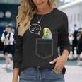 ポケットインコのセキセイインコ 面白くてかわいいセキセイインコ 鳥の飼い主 長袖Tシャツ 彼女への贈り物