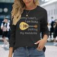 マンドリンピッキング ミュージシャン 音符 フォークミュージック 長袖Tシャツ 彼女への贈り物