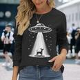 ミニチュアピンシャーママパパ犬-面白いエイリアンufo 長袖Tシャツ 彼女への贈り物