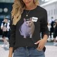 ミームハァキャット面白い 長袖Tシャツ 彼女への贈り物