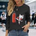 ムエタイ猫、キックボクシング 長袖Tシャツ 彼女への贈り物