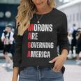 モロンはアメリカを支配している政治的ユーモアの自由のスピーチ 長袖Tシャツ 彼女への贈り物