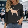ラブラドールレトリバー 犬のシルエット 長袖Tシャツ 彼女への贈り物