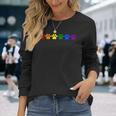 レインボー肉球 Lgbtq プライド ミニマル 長袖Tシャツ 彼女への贈り物