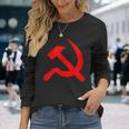 ロシア国旗 ロシア ソビエト ハンマーと鎌 Cccp ソ連 ギフト 長袖Tシャツ 彼女への贈り物