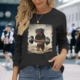 ロットワイラー 犬の筋トレ ウェイトリフティング 長袖Tシャツ 彼女への贈り物