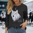 ローンウルフ 森 山 野生 野生動物 雪 オオカミ 長袖Tシャツ 彼女への贈り物
