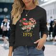 ヴィンテージ 1975年 楽しい かわいい 花柄 花 ラブハート 49歳の誕生日 長袖Tシャツ 彼女への贈り物