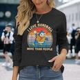 ヴィンテージペンギン I Love Handball More Than People 長袖Tシャツ 彼女への贈り物