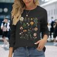 ヴィンテージ風フラワーボタニカルチャートグラフィックtシャツ 長袖Tシャツ 彼女への贈り物