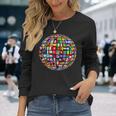 世界地図 世界地図 地球アトラス 世界の国旗 長袖Tシャツ 彼女への贈り物