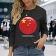 中国国旗サークル 中国人と中国を愛する方 長袖Tシャツ 彼女への贈り物