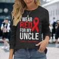 叔父さんの脳卒中啓発のために赤を着ています 長袖Tシャツ 彼女への贈り物
