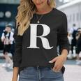 名前入り アルファベット イニシャル文字 R ギフト 長袖Tシャツ 彼女への贈り物