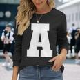 大文字 A アルファベットモノグラム イニシャル 長袖Tシャツ 彼女への贈り物