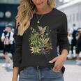 大麻植物とつぼみ 420 草 麻 サティバ インディカ ポットヘッド 長袖Tシャツ 彼女への贈り物