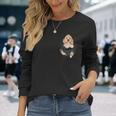 恋人のためのポケットに入った面白いイングリッシュコッカースパニエル 長袖Tシャツ 彼女への贈り物
