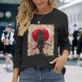 日本アート サムライ ビンテージ ファイター レトロデザイン 長袖Tシャツ 彼女への贈り物