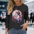 日本美術 浮世絵 アニメ 芸者 桜 富士山 長袖Tシャツ 彼女への贈り物