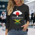 日本育ちのジャマイカ人のルーツ 日本ジャマイカ家系図 長袖Tシャツ 彼女への贈り物