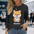 柴犬 犬 赤柴 怒柴 拒否柴 嫌です 怒った犬 かわいい おもしろ 長袖Tシャツ 彼女への贈り物