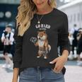 柴犬 筋トレ ダンベル付き フィットネスジム 長袖Tシャツ 彼女への贈り物