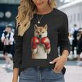 柴犬ボクシング 長袖tシャツ 長袖Tシャツ 彼女への贈り物