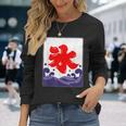 氷 のれん 夏（氷屋 かき氷）お祭り 夜店 漢字 文字 昭和レトロ 和柄 かわいい イラスト 長袖Tシャツ 彼女への贈り物