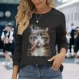 煙草を吸うネコ 猫 たばこ ねこ 長袖Tシャツ 彼女への贈り物
