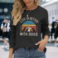 犬と一緒に暮らすのは 長袖Tシャツ 彼女への贈り物