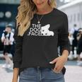 犬の顔のデザイン The Dog Face 長袖Tシャツ 彼女への贈り物