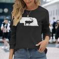 狩猟ヘラジカまたはワピティ ネブラスカ地図アートハンター 長袖Tシャツ 彼女への贈り物