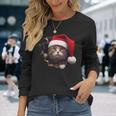 猫 クリスマス クリスマスパーティー 長袖Tシャツ 彼女への贈り物