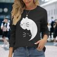 猫 陰陽 反対 調和 エネルギー 子猫 長袖Tシャツ 彼女への贈り物