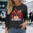 猫 食べる ラーメン 麺 日本 かわいい アニメ 猫 ラーメン 猫 長袖Tシャツ 彼女への贈り物