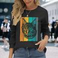 猫、レトロ 長袖Tシャツ 彼女への贈り物