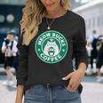 猫バックスコ－ヒ－ スタバ 可愛い カフェ 個性的 パロディ 面白い 笑える 長袖Tシャツ 彼女への贈り物