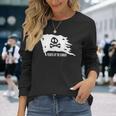 琵琶湖の海賊 ドクロ 旗 日本の景勝地 パロディ Biwako 滋賀県 日本 長袖Tシャツ 彼女への贈り物